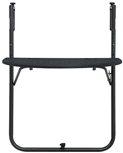 HETFTJN Campingtisch Set Gartentische Bistrotisch Outdoor Gartentisch Klein - Balkonhängetisch Schwarz 60x64x83,5 cm Kunststoff Rattanoptik für Aufenthaltsraum Terrasse Speisesaal Balkon