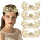 LeapBeast Couronne de Laurier Doré,Lot de 4 Bandeau Grec à Feuilles Dorées,Bandeau de Mariée,pour Mariage,Fête,Fête Dansante,Mode Show (Gold, A06)