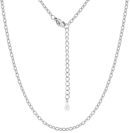 Silvora Edelstahlkette Damen Panzerkette 2mm breit Kubanische Ankerkette Silber/Gold/Schwarz/Rosegold Edelstahl Gliederkette 36cm-76cm lang Stahlkette Damen Herren ohne Anhänger