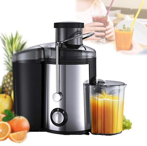 Spremiagrumi centrifugo, 800W Ultra Power, spremiagrumi compatto separazione succo, scivolo di alimentazione da 6,5 cm, regolazione doppia velocità, capacità tazza 1600 ml, spremiagrumi in acciaio