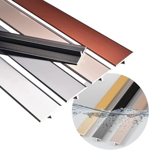 Bodenverkleidung, Schwellenleiste, Aluminium, Tür, Bodenleiste, Kantenverkleidung, Schwelle, Fliesenschwelle, Bodenübergangsstreifen, Metallbreite 0,6 0,8 1,3 1,6 Zoll, Randstreifen for Garagenboden/T