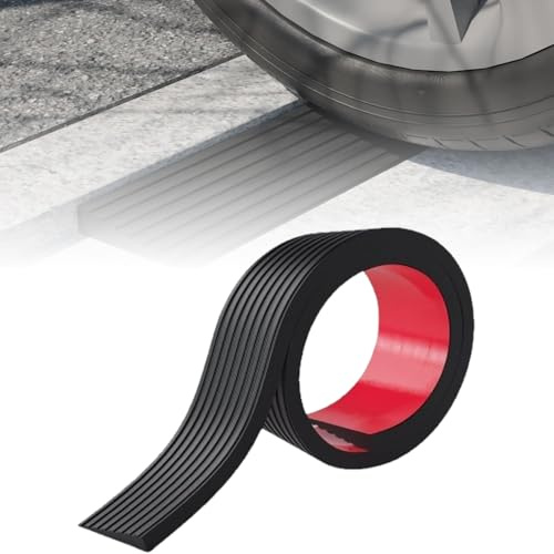 Threshold Ramps, 100x5x1cm Self-Adhesive Rubber Threshold Ramp, Door Threshold Wheelchair Ramp, for Doorways, Steps, Stairs Tape for Doorways, Smooth Tile (Black, W5cm, H1cm)