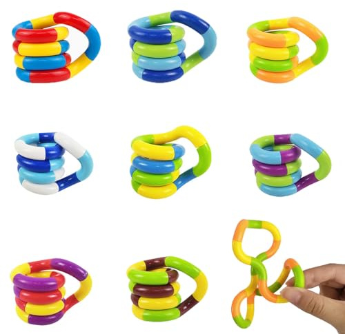 Tangle Fidget Toy, 8 Stück Fidget Toys Set, Stressabbau Und Sensorische Stimulation Für Erwachsene Ideal Für Zuhause, Büro Oder Unterwegs