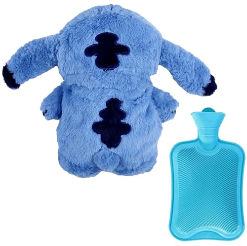STOAT®Bottiglia termica - Borsa Calda Peluche Alien, Regalo per Bambini & Amici, Decorazione Soggiorno, Fontana Calore Inverno, Giocattolo per Bambini (blu)