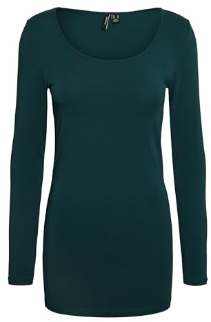 VERO MODA Women's Vmmaxi My Ls Soft Long U-Neck Ga Noos Long-Sleeved Shirt, M