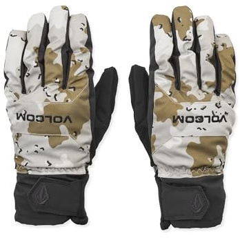 Volcom Nyle Snowboard Gloves for Men - Waterproof and Insulated - Non-slip Silicone Palm - Camouflage - Size S