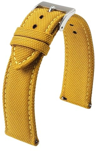 EDVENA Vattentätt Klockarmband I Segelduk 18 19 20 21 22 24 Mm Snabbkopplingsrem I Nylon For Sport(MUSTARD YELLOW,22mm)