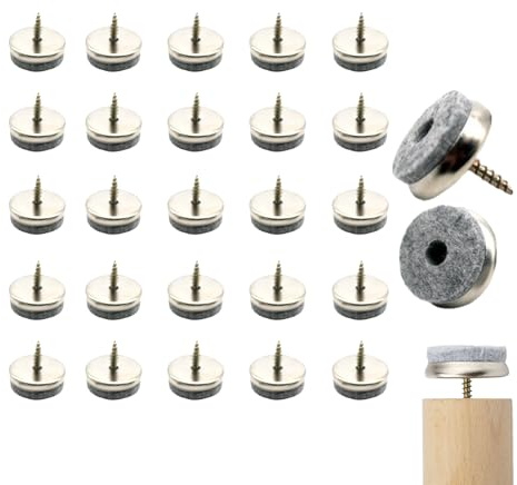 32 Piezas Protectores de Suelo para Patas de Sillas, Tornillo de Fieltro, Clavo de Almohadilla de Mueble, Compatible para Proteger Pisos de Madera, Laminado, Baldosas y Alfombras