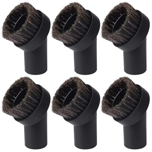 Rthynti 6 PCS Vacuum Cleaner Brush Heads 32mm, Horse Hair Round Dust Brush Replacement, Compatible with Most Vacuum Brands Accepting 25-32mm Attachments