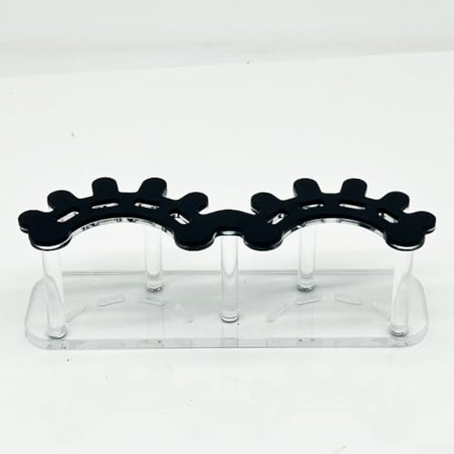 Support en acrylique pour extensions de cils avec 8 emplacements pour pinces à épiler pour comptoirs de beauté ou kits (noir)
