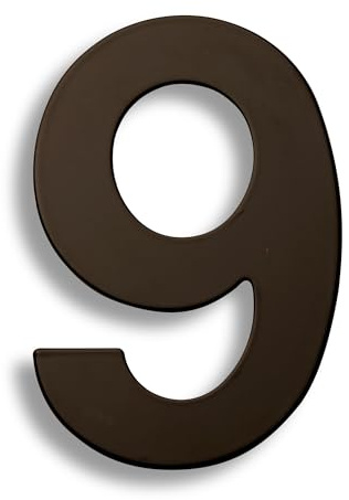 husnummer, 15/20/30 cm stort husnummer utomhus 304 rostfritt stål exteriör lägenhetsdörrnummer metall adressskylt #0-9(9,20cm)