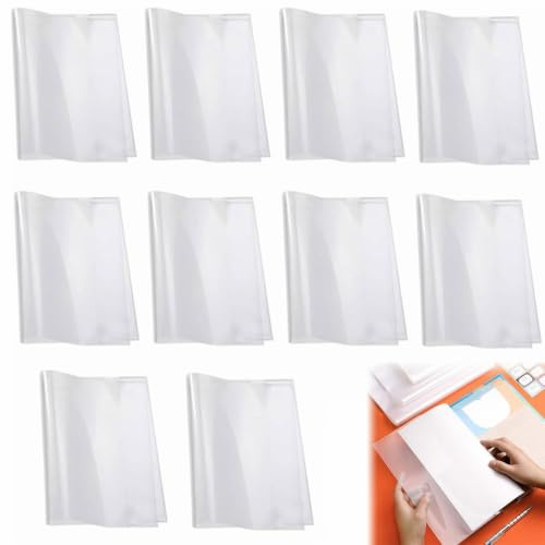 Buchumschlag,Transparent Buchumschlag 16K,Buchumschläge Schulbücher,Schutzhülle,Buchhülle Transparent,Buchumschläge Schulbücher,Wasserdichte Buchhülle,Für Das Home Office Der Schule,10 Stück