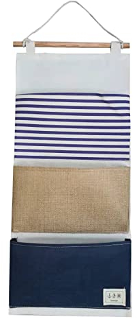 TopAAA Fish Extender Hanger Over The Door Organizer Hanging Organizer Hanging Storage Bag 3 Pockets(Navy Blue)