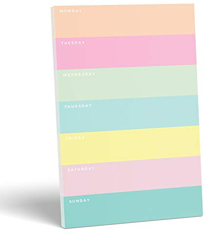 Daily Planner by Sweetzer & Orange - Undated Weekly Pad – Colorblock Magnetic To Do List Notepad - Mon to Sun Agenda and Habit Tracker Organizer, Desk Pad for College Student, Office or Home