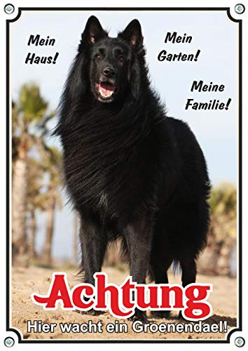 Petsigns Hundeschild - Groenendael - belg. Schäferhund - wetterfest und uv-beständig, DIN A4