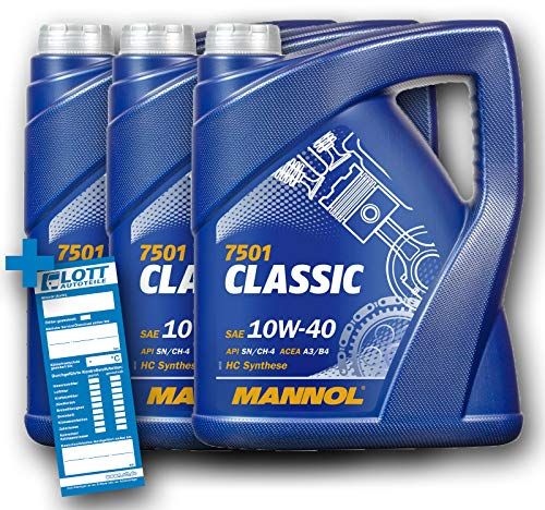 MANNOL 3X 5L Motoröl Classic 10W-40 API SN/SM/CF Motorenöl