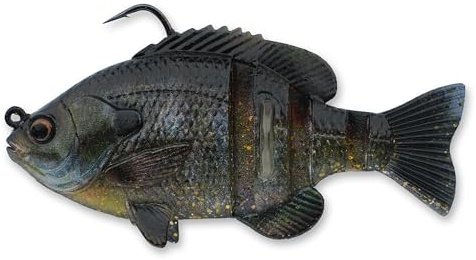 Savage Gear 3D Bluegill RTF Fishing Bait, 3/4 oz, Ghost Gill, Realistic Contours, Colors & Movement, Durable Construction, Heavy-Duty Jig Fishing Hook, Built-in Rattle, Scent Infused