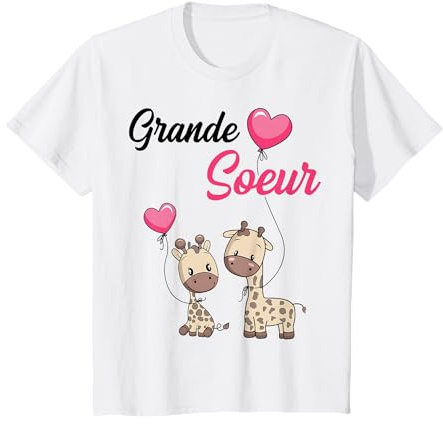 Grande Sœur 2026 Girafe Fille T-Shirt