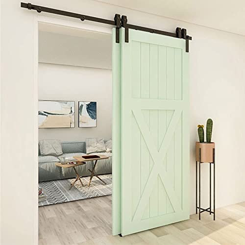 Pipi Zhu Set Ferramenta di Binario Porta Scorrevole - Accessori per Binari per Porte Scorrevoli A Doppia Anta Nera, Kit Rullo Hardware per Porta dell'Armadio A Parete, Doppia Porta A Binario Singolo