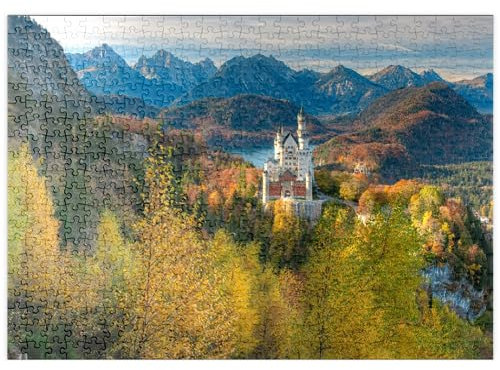 MyPuzzle Schloss Neuschwanstein mit Alpsee - Premium 500 Teile Puzzle - MyPuzzle Sonderkollektion von Puzzle Galaxy