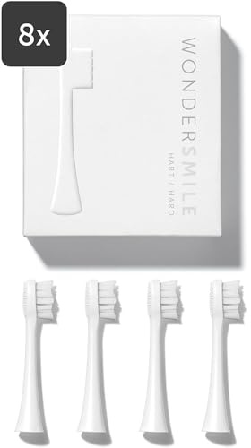Wondersmile Ersatzbürsten Schallzahnbürste (Hard, All White, 8er Pack) - Bürstenköpfe für Wondersmile Schallzahnbürste