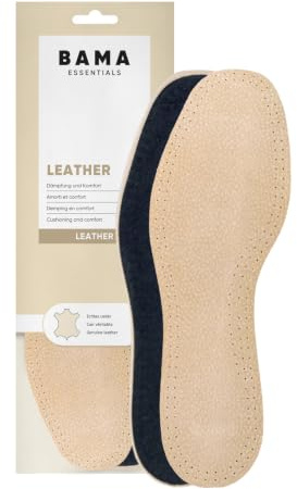 Bama Suole in Pelle per Scarpe - Solette Interne in Pelle per Calzature Inserti Ammortizzanti per il Comfort Solette di buona qualità, per adulti 1 Paio - 42/43 EUR