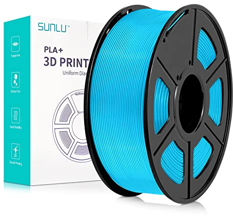 SUNLU PLA Plus 3D Druckerfilament, ordentlich gewickeltes PLA+ Filament 1.75mm, robustes 3D Filament, kompatibel mit 3D FDM Druckern, Maßgenauigkeit +/- 0.02 mm, 1kg Spule(2.2LBS), Macaron Himmel Blau