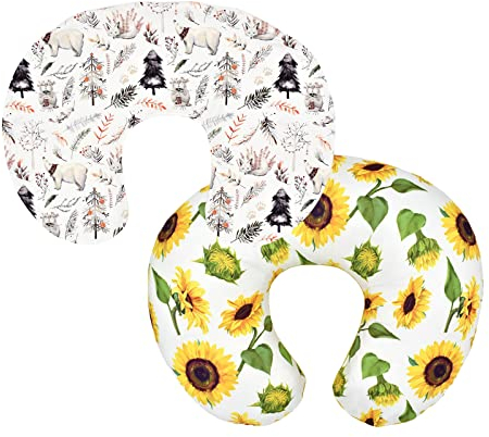 Stillkissenbezug Klein (nur Bezüge), Ruspela 57,7 x 45,7 cm Stillkissen-Bezug, Baby-Stillkissen, U-förmiges Sitzkissen, abnehmbar, waschbar, Stillkissen, Schonbezug für stillende Mütter