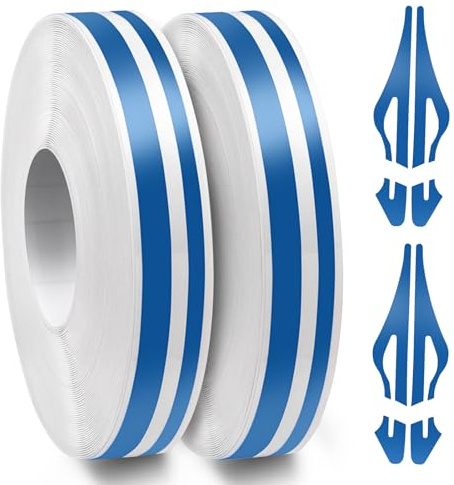 Spurtar Auto Motorrad Zierstreifen Blau, Selbstklebende Pinstripe Dekor | 19,6 m Vinylfolie Tuning Streifen, 5 mm Linie + 2,5 mm Lücke + 2,5 mm Streifen, Glänzende Zierleiste für Auto Deko