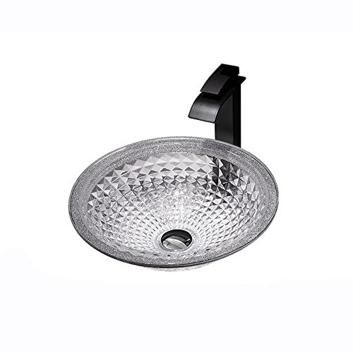 Modernes, minimalistisches Badezimmer-Waschbecken, rundes Glas-Waschbecken, Waschtisch, Waschtisch, Aufsatzwaschbecken
