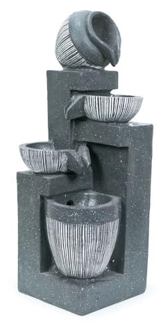 ValueLights | Solar Powered Cascading Water Feature Outdoor Light | Water Features, Home Décor & Improvement Essential | Stacking Pots Design