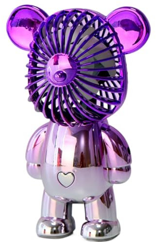 Generic Handheld Mini Fan, Portable Personal USB Rechargeable Battery Powered Desk Fan with 3 Speeds Adjustable for Home, Office, Travel, Summer, Kids (Purple), Small