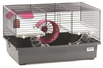 KK SHOPPING Versandhandel Klaus Kolodzie Mäusekäfig Hamsterkäfig Nagerkäfig 49x32,5x29cm mit Zubehör