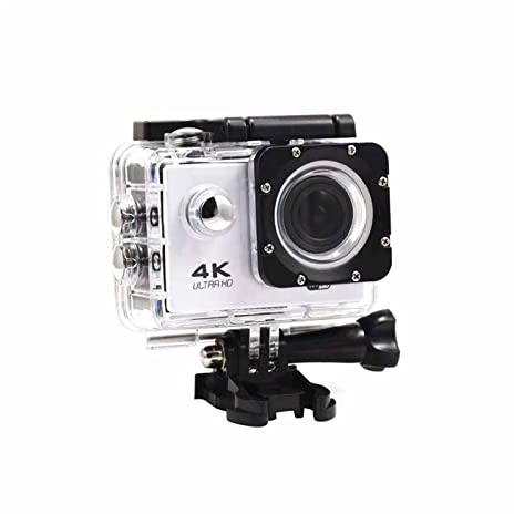 Caméra d'action, Mini Caméra d'action Sport WiFi Ultra HD 4K 1080P 16 Enregistreur vidéo Megas étanche DVR Caméras d'enregistrement vidéo for Casque caméscope(Silver Grey)