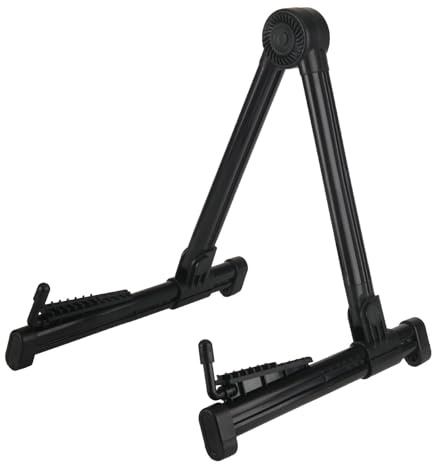 Plancher de support de guitare, support de guitare à cadre en A - Support de basse pliable de petite taille - Étagère de sol pour guitare Folk, caoutchouc antidérapant pour guitares basses classiques