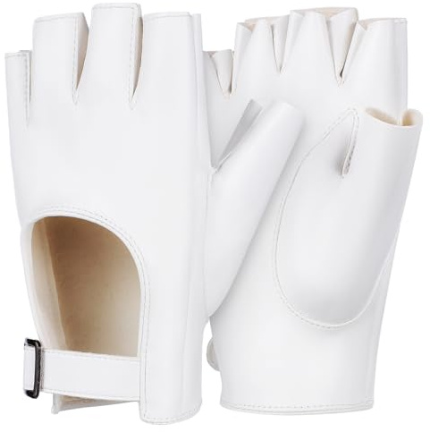 SOIMISS Halbfingerhandschuhe Für Damen Weiß Fingerlose Handschuhe Tanzkostümhandschuhe Leicht Und