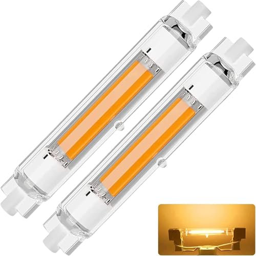 SUOPDH R7S LED 118mm Dimmbar,Warmweiß 3000K 3000LM,30W LED Lampen COB Glühbirne Ersatz für 300W J118mm Halogenstab,360°Abstrahlwinkel,AC 220-240V,Kein Flackern,2er Pack