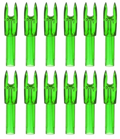 PATIKIL Cocche per Frecce da Tiro con L'Arco da 4,2 mm, Confezione da 12 Inserti in Plastica per Frecce di Ricambio per Frecce da Caccia, Tiro, Verde Trasparente