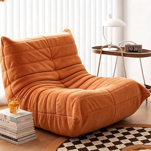 Fucxeoy Togo kaminfåtölj, hörnsittsäckar, bekväm Lazy golvsoffa, loungefåtöljsoffa i skum med ergonomisk design, för vardagsrum, sovrum, sovsal, salong, kontor
