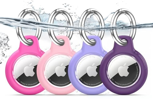 TNSNK Waterproof for Apple Airtag Holder Case with Lock, for Airtag Pendant Key Ring Case with Keychain for Luggage/Bicycles/Pets