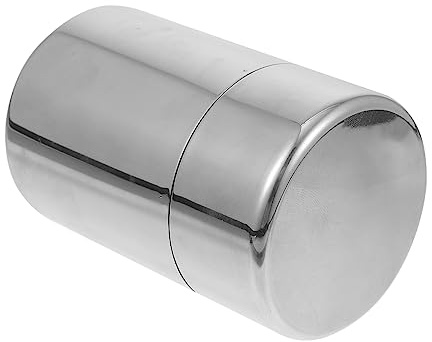 iplusmile Boîte à Thé Inox Argentée Boîte de Rangement Hermétique à Double Couvercle pour Thé Bonbons et Fruits Secs Facile à Nettoyer et Pratique Petit Modèle