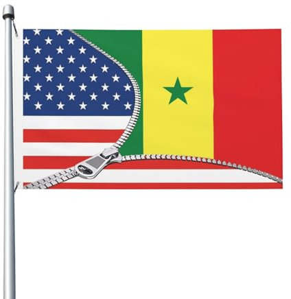 Drapeau américain et drapeau sénégalais de luxe durable 3x5 pieds