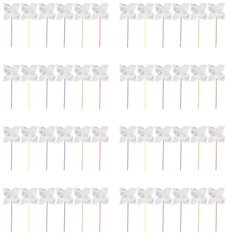 Hopbucan Lot de 48 moulins à vent vides en papier pour bricoler, pour colorier vos propres moulins à vent pour les activités d'été avec les enfants