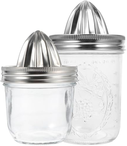 ARTSEWPLY 2 pièces Presse-agrumes Manuel pour Maison Kit Inox Extracteur de Jus Orange et Citron Compatible Mason Jar Compact et Pratique pour Camping et Pique-