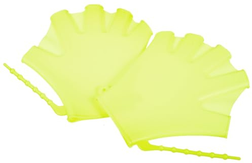 GRIRIW 2 pezzi Guanti Palmati da Nuoto in Silicone Morbido per Guanti Allenamento Nuoto Resistenti e Traspiranti per Piscina per Apprendimento e Giochi Acquatici Fluorescenti