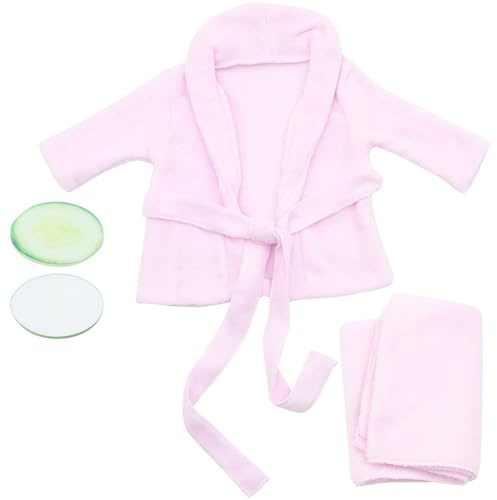 Ipetboom Albornoz para Recién Nacido Accesorio Fotográfico de Toalla en Forma de Pepino, Talla 0-3 Meses, Color Rosa, Bata de Baño para Ñiño para Sesiones Fotográficas y Cuidado Delicado