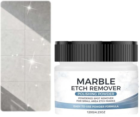 Marmorpolierpulver, Marmorätzentferner, Glanzverstärker für Marmor, Granit, Quarz, entfernt Mattheit, Wasserflecken und Grate, für Arbeitsplatten, Böden, Wände (1Pcs)