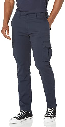 Amazon Essentials Men's Slim-Fit Stretch Cargo Pants with Tapered Leg, Navy, 33W x 32L