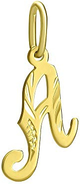 SILVEGO Unisex Anhänger Buchstabe A Gelbgold 14 Karat 585