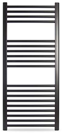 Radiador Toallero Cicsa ZETA X * Radiadores Toalleros de Agua Caliente Calefaccion (Medidas 1120 x 500 mm) * Secatoallas de Baño con (450 Ejes) * En Color Negro * 10 AÑOS de Garantía